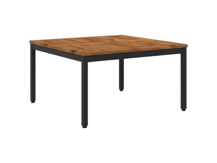 LASWWQMRF Couchtisch Massivholz Akazie Beistelltisch 80x80,5x45 cm Robustes Massivholz Akazie kombiniert mit stabilen Stahlbeinen für Wohnzimmer, Balkon und Terrasse.