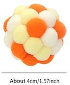 Uplifted Finds Colorful Handmade Elastic Bell Ball Interactive Cat Toy bisque