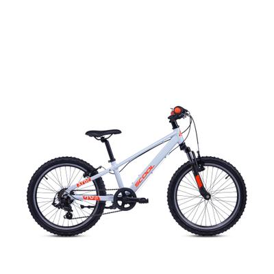Jugendfahrrad S’COOL "S'COOL Xroc Pro 20-K7 Sky Grey/Neon Orange" Gr. 26, weiß (sky grau, neon orange), Fahrräder, Kinder, 26cm, 20 Zoll (50,80cm)