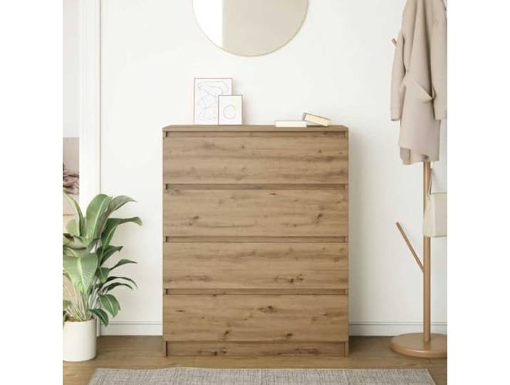 KTHLBRH Sideboard Eiche Handwerk 80 x 35 x 99 cm Technisches Holz Großer Raum, robuste Platte, pflegeleicht, für Wohnzimmer, Küche, Eingangsbereich