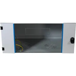 EFB Elektronik Fronttür für Wandverteiler 18HE, Glas, RAL7035 inkl. Scharnier, Serverschrank Zubehör, Grau