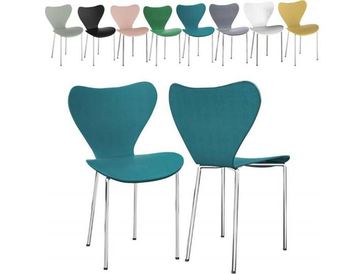 Lot de 2 Chaise Salle à Manger PIPIPOXER - Empilable - Ergonomique- Design Scandinave - 50x45x82 cm - Blue
