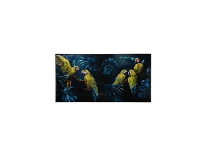 Handgemaltes Bild „Parrots in the Jungle“ 72.5 x 142.5 cm Multicolor Crea Collection