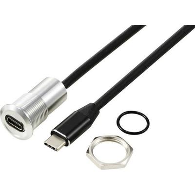 TRU COMPONENTS USB-C® (3.1) Buchse/Stecker 1m Kabel silber TC-13376324 Inhalt: 1St.