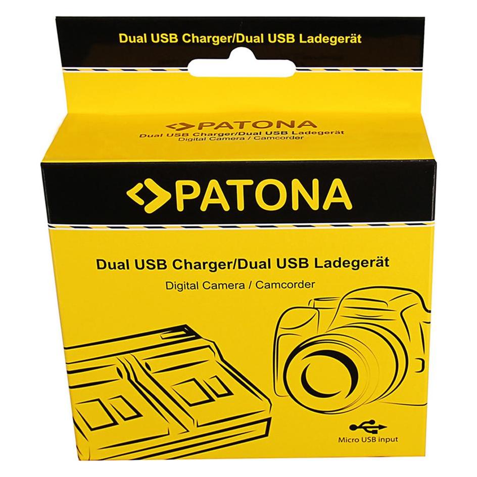 Patona Dual Ladegerät f. Sony NP-FM50 NP-F550 NP-F750 NP-F970 inkl. Micro-USB Kabel (Kamera Akku Ladegerät) (33387901)