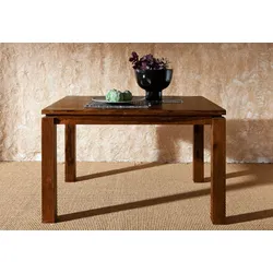 Esstisch Sheesham 90x90x76 braun lackiert METRO LIFE #151