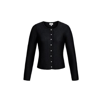 Strickjacke NÜBLER "Strickjacke Anni", Damen, Gr. 50, schwarz, Obermaterial: 50% Baumwolle CO. 50% Polyacryl PAN., Strickjacken Strickjacke