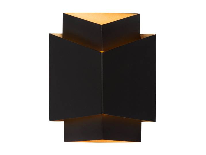 Applique murale triangulaire 2x g9 en métal noire, 22 x 18 x 15 cm