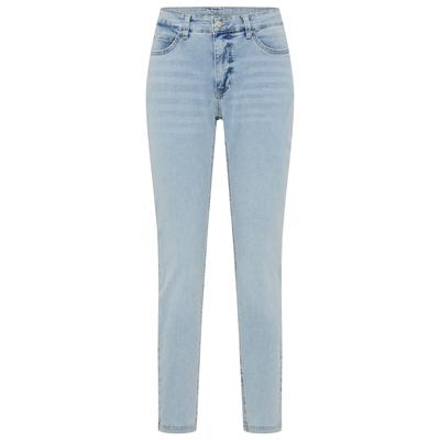 Skinny-fit-Jeans MAC "Dream Skinny", Damen, Gr. 36, Länge 32, blau (aqua blau random wash), Jeans, Obermaterial: 91% Baumwolle, 6% Polyester, 3% Elasthan, sehr figurbetont lang, Jeans, in hochelastische Qualität für den perfekten Sitz