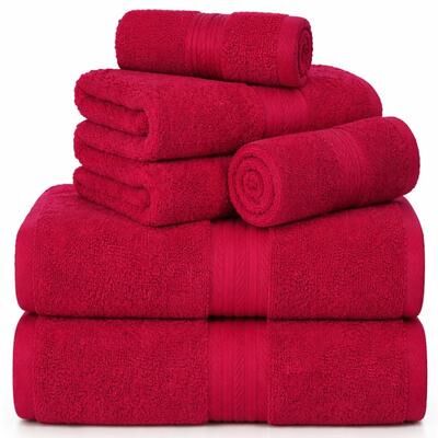 Ample Decor Ultra Soft Highly Absorbent Luxurious Cotton Towel Sets - Set of 6