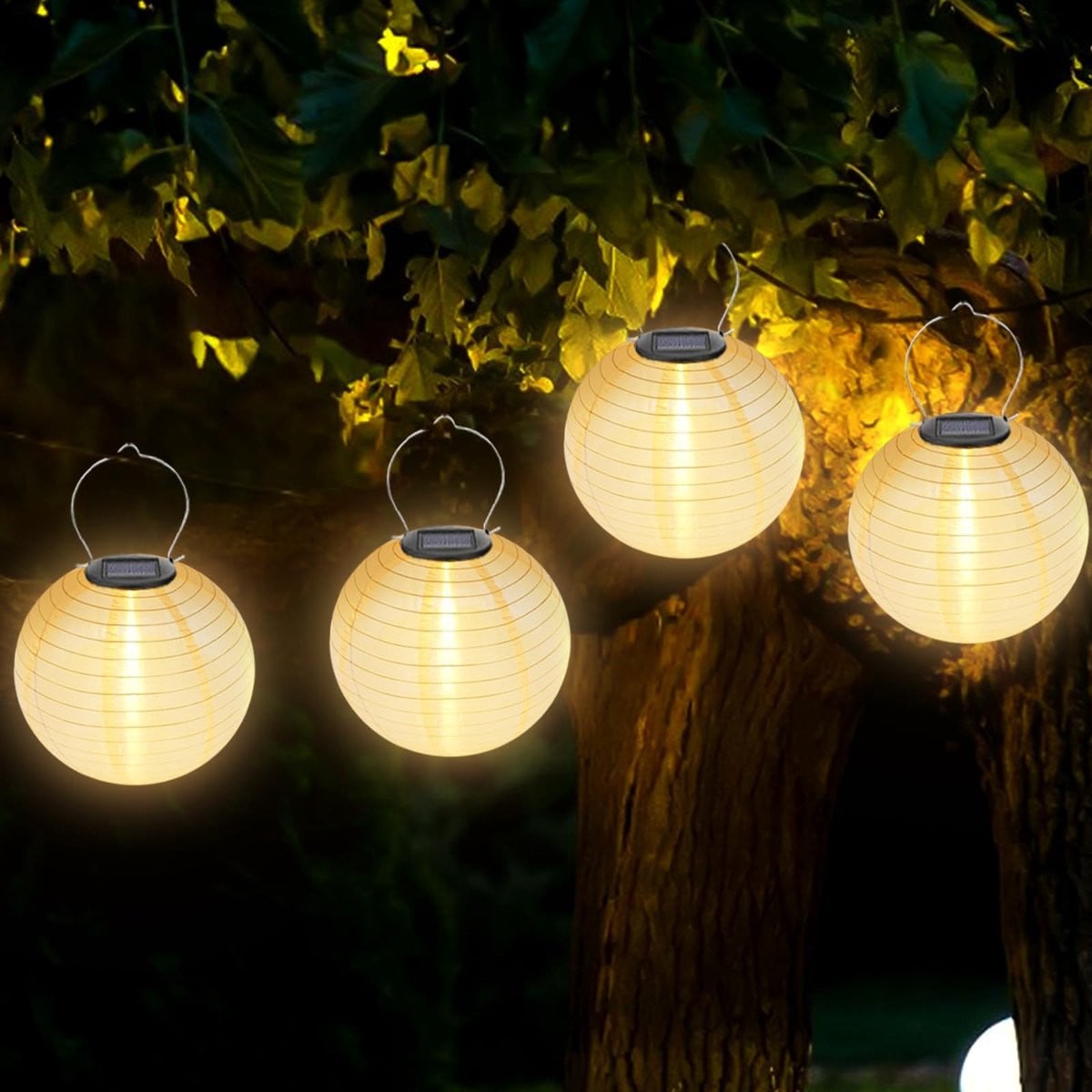 DailyGoods Weerbestendige lantaarns op zonne-energie set van 4