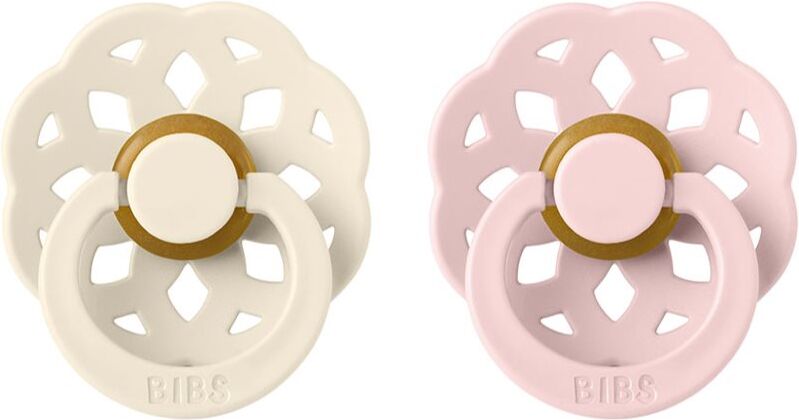 BIBS Boheme Natural Rubber Size 1: 0+ months tétine Ivory / Blossom 2 pcs
