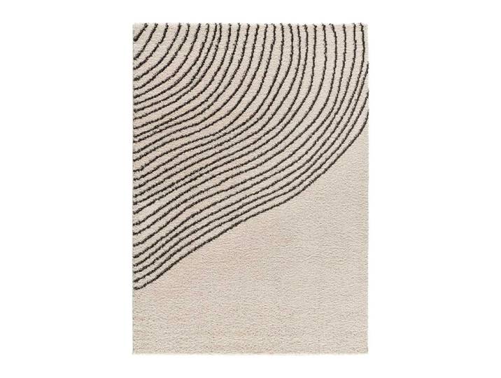 Tapis shaggy abstrait blanc/noir 160x230 cm