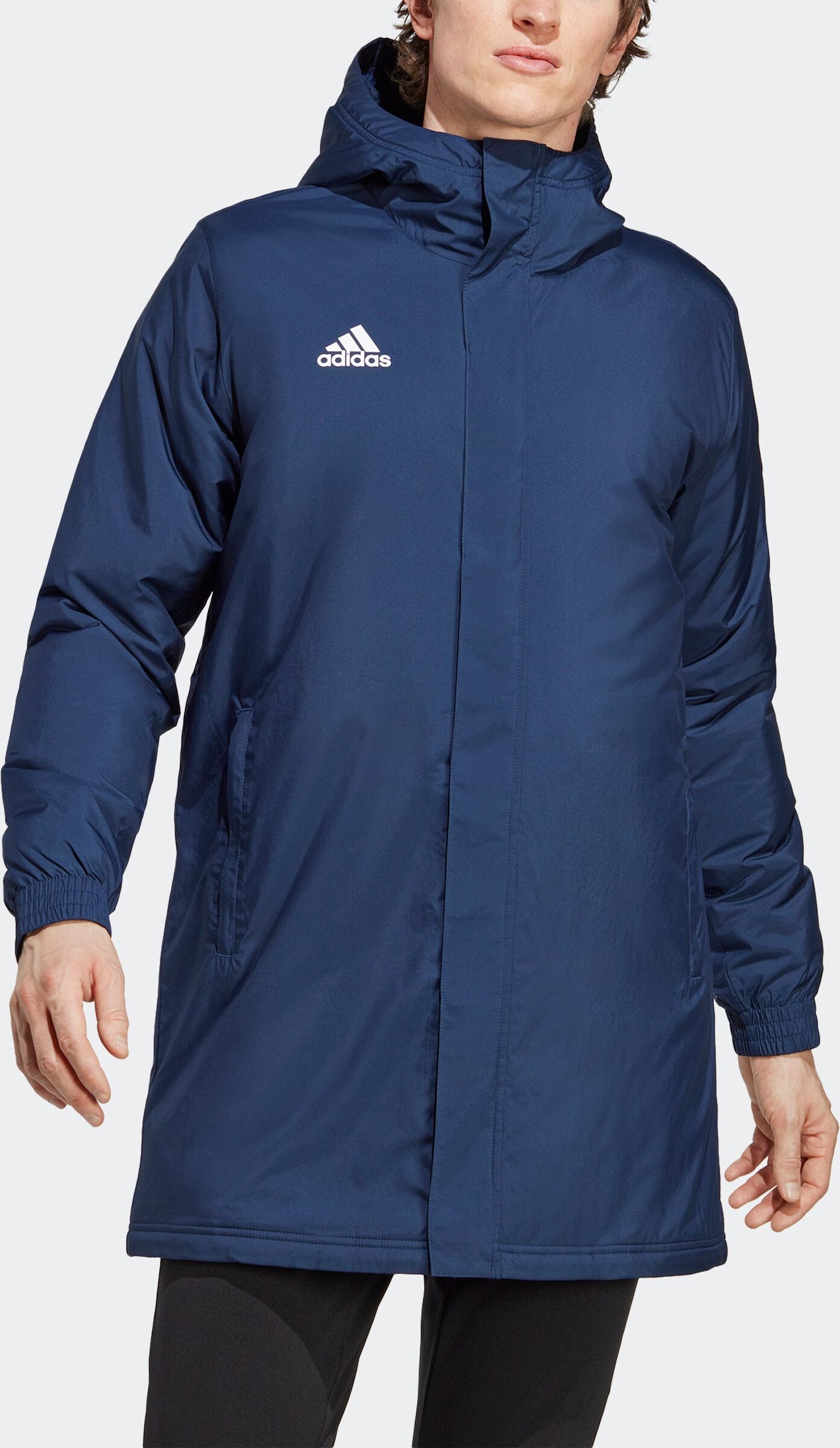 Trainingsjacke ADIDAS PERFORMANCE "ENTRADA 22 STADIUM", Herren, Gr. M, blau (team navy blau 2), Obermaterial: 100% Polyester. Wattierung: 100% Polyester, clean, normal, Jacken Trainingsjacke team navy blau 2 M