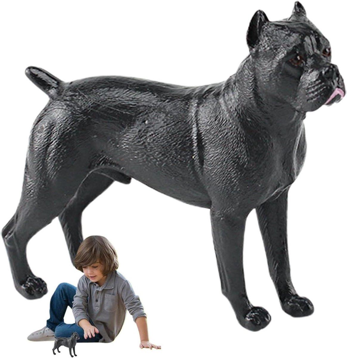 Zwart Puppy Hond Beeldje voor Interieur Decoratie - Hoogte: 11-13 cm