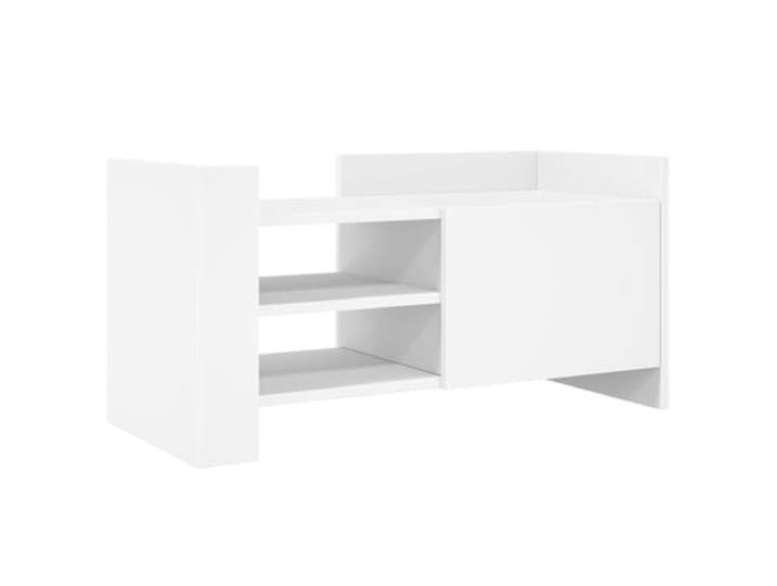 KUPTYERFG TV-Schrank Weiß 80x35x40 cm Holzwerkstoff Lowboard Flexibles Lowboard für Schlafzimmer & Wohnzimmer mit anpassbaren Seitenteilen, Tür & pflegeleichter Oberfläche.