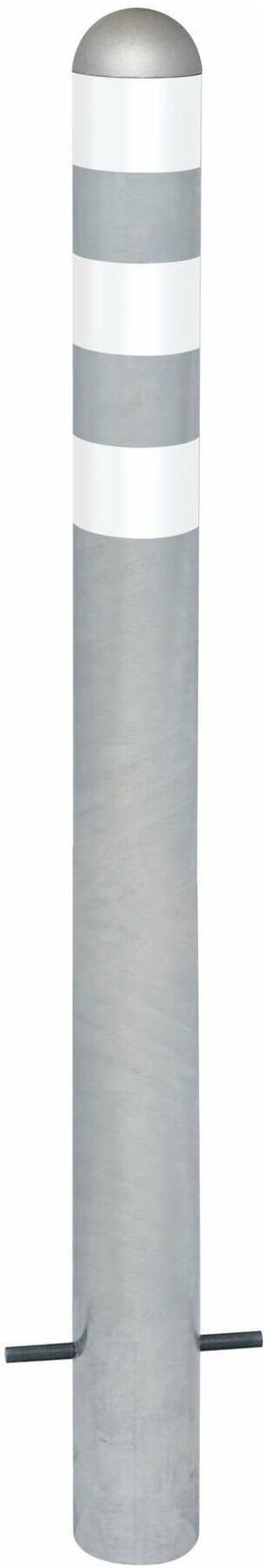 MORAVIA Schutzpoller CITY Stahl feuerverzinkt H 1200mm Alu-Kappe weiße Reflexringe (168.28.402)
