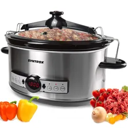 Syntrox Germany 6,5 Liter Digitaler Slow Cooker mit Timer