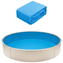 VEVOR Runde Poolfolie, φ 460x120 cm, Innenfolie, Ersatzfolie, Innenhülle, Schwimmbadfolie, Unibead-Stil Standard-Vinylfolie, verschleißfest, für Aufstellpools mit 120 cm Wandhöhe, einfarbig