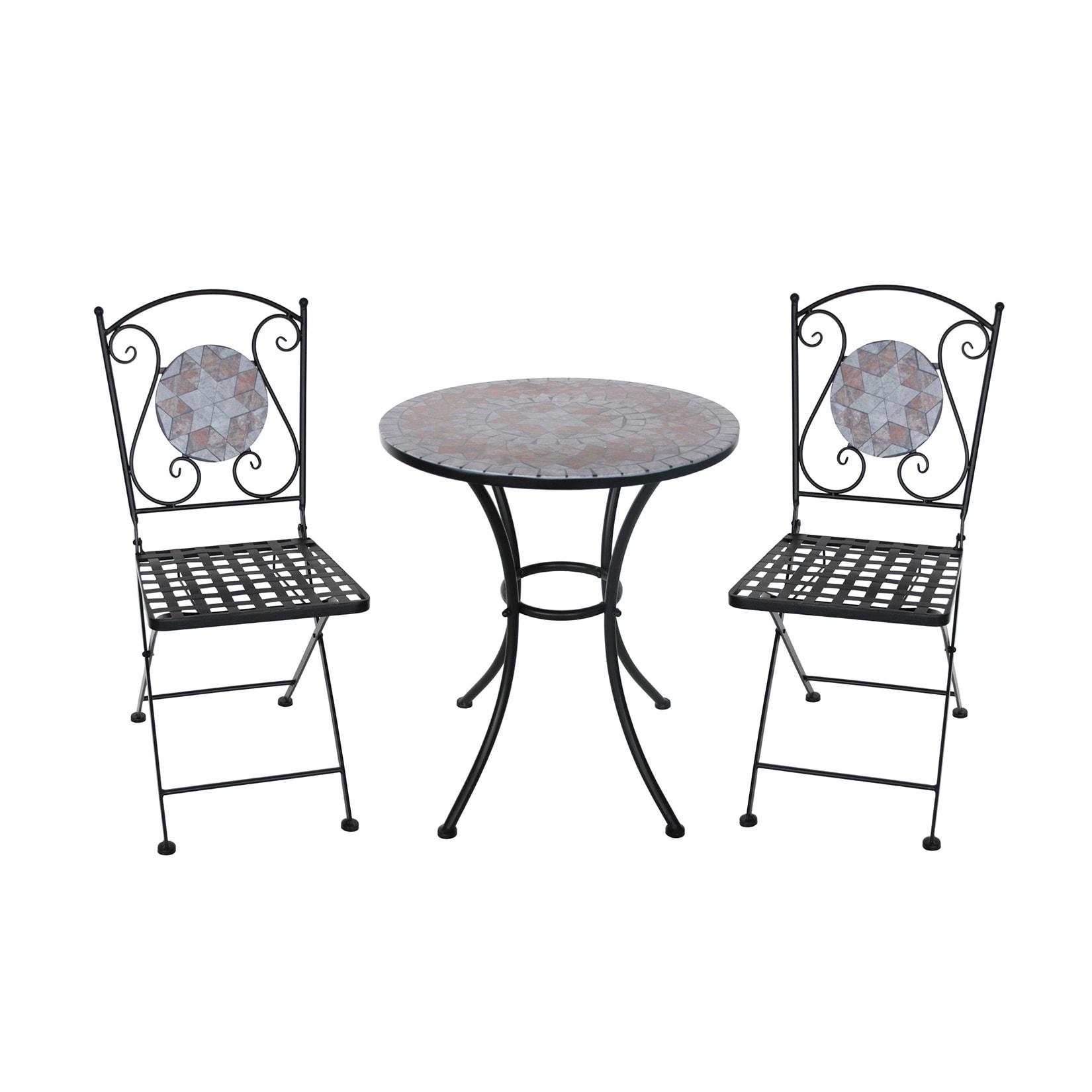HTI-Living Tisch und 2 Stühle Marocco Braun