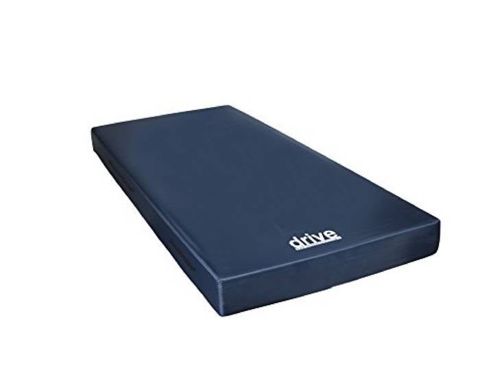 Drive Medical 15076 Dekompressionsschaummatratze, 203,2 x 91,4 cm, blau Hochdichte Schaumstoff-Matratze, abnehmbarer Bezug bietet Druckentlastung für Hauspflege- und Krankenhausbetten
