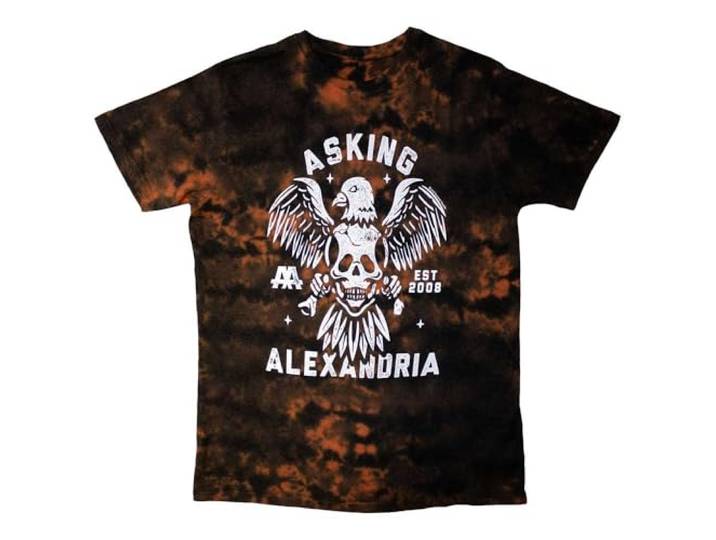 Asking Alexandria Eagle Skull Snow Wash T Shirt XL