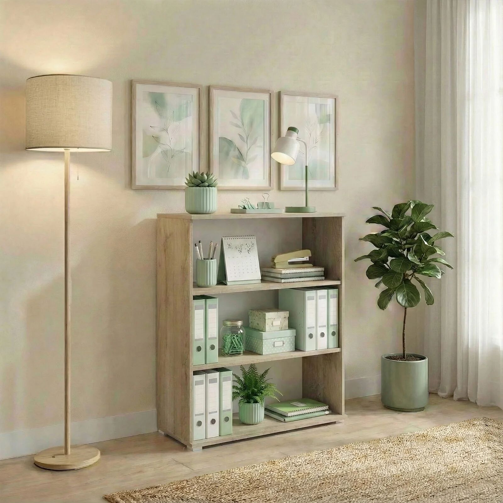 garneroarredamenti Libreria 80x106h cm con ripiani rovere Time H
