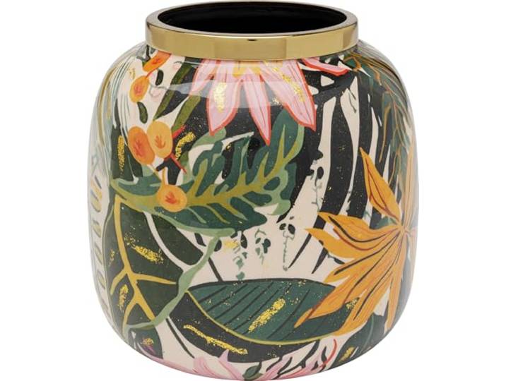 Kare Design Vase Jungle, Mehrfarbig, 17cm Höhe, Blumenvase, Dekorationsvase, Gefäß für Blumen, Tischvase, Wohnzimmer