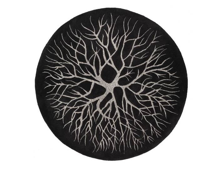 Kateha Birds nest Teppich, Ø 220cm Charcoal