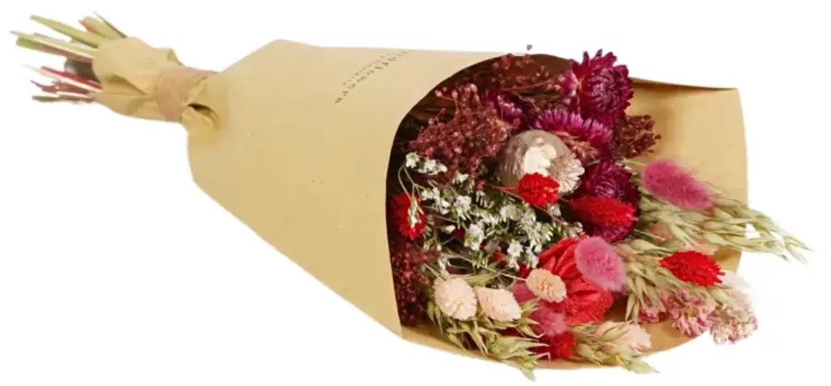 Wildflowers by Floriëtte Field Bouquet Red Allure - Rood - 35 cm - Droogbloemen Boeket