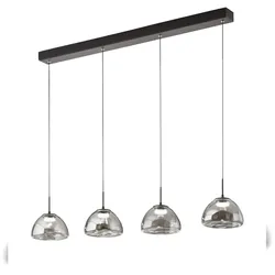 Fabas Luce Lucille Fumé Pendelleuchte, 28 W LED, Farbtemperatur 2700-4000 K, Gestell aus Metall und Borosilikatglas, stufenlos dimmbar - 87 x 6 x 200 cm