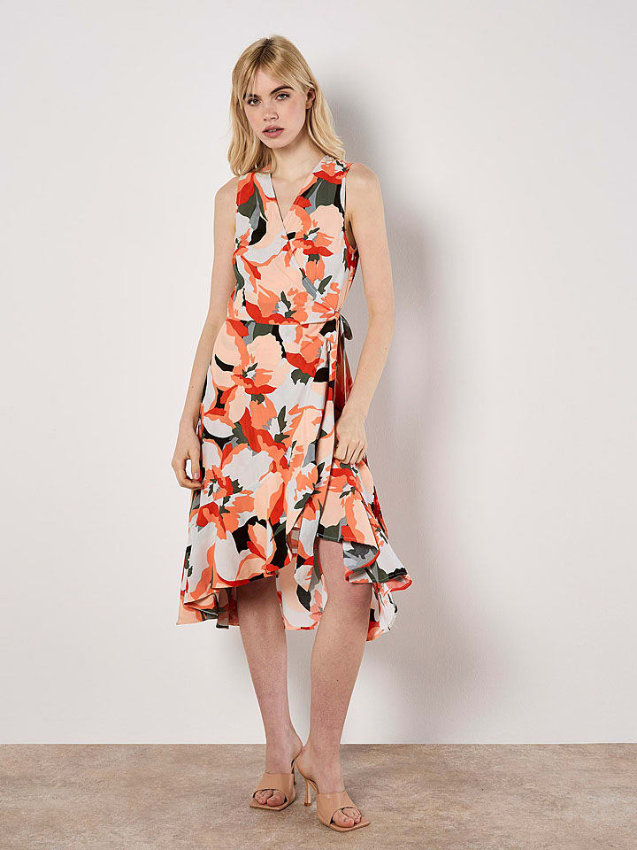 Apricot Kleid in Bunt - S