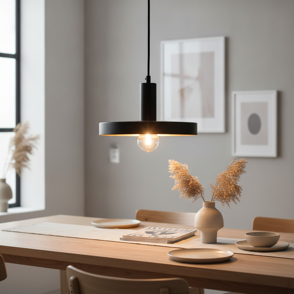 Lyora Design hanglamp Garni enkel zwart metalen afwerking