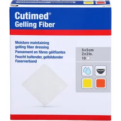 Cutimed Gelling Fiber Kom 5x5cm Hydrofaserverband 10 ST