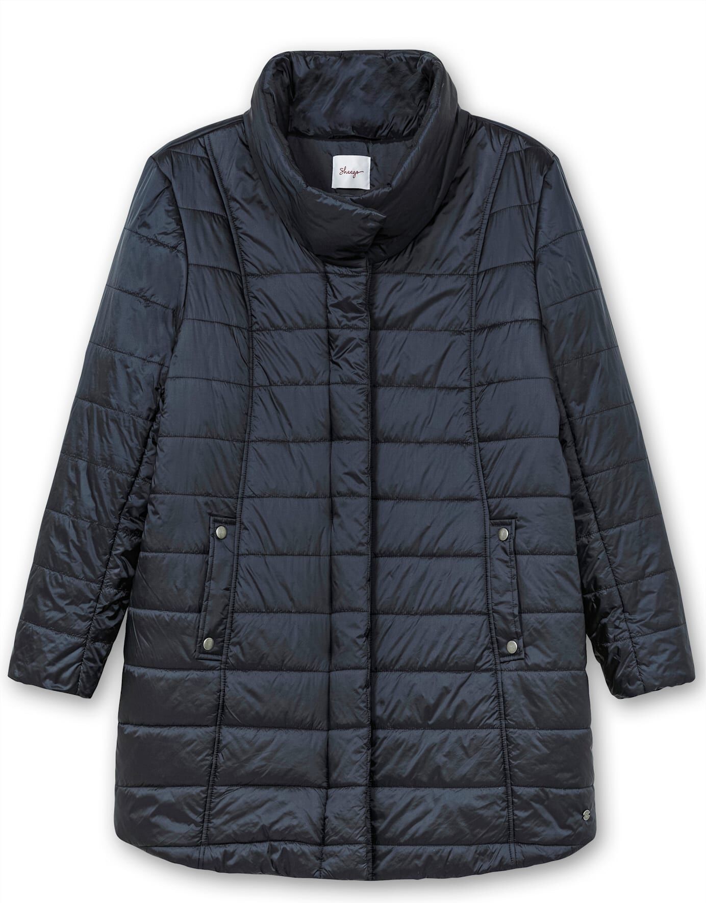 Steppjacke SHEEGO, Damen, Gr. 42, blau (tiefblau), 100% Polyamid, unifarben, Jacken Steppjacke tiefblau 42