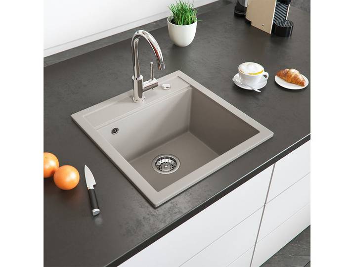 Bergstroem Granitspüle Tesa, Beige, 50 x 49 cm, Rechteckig, 49/51 cm, Resistent gegen chemische Substanzen, (1 St)