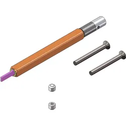 Griffwerk Set für Griffe ONE smart2lock -Samtgrau Hohlstift 8x8mm -M4x40mm Schrauben TS 40-45mm