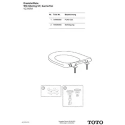 TOTO, WC Deckel, Puffer-Set + 2mm, für WC-Sitz MH/NC/ES