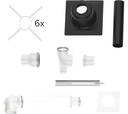 BOSCH Grundbausatz FC-Set80-C93x DN80/125-DN110 Schacht Anschluss am Gerät oben Kunststoff schwarz 7738112548