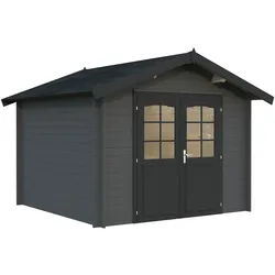 Palmako Gartenhaus Lotta 7,3 m2 - 28 mm dunkelgrau/anthrazit