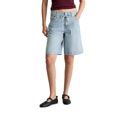 Shorts MARC O'POLO DENIM "aus reiner Baumwolle", Damen, Gr. 27, Normalgrößen, blau (light blau), Denim/Jeans, Obermaterial: 100% Baumwolle, unifarben, ausgestellt kurz, Hosen Shorts