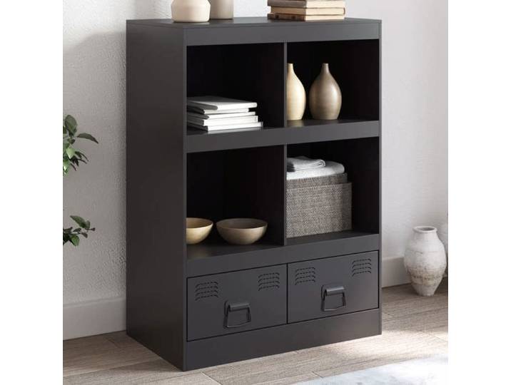 Commode Bahut/Vaisselier Buffet haut - SMG - noir 67x39x95 cm acier NEWNEUF5891158