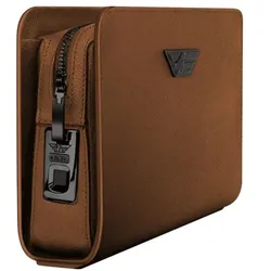 4FLY Ledertasche mit Touch-ID Schloss & GPS »Smart Bag« braun, 30x25x5 cm