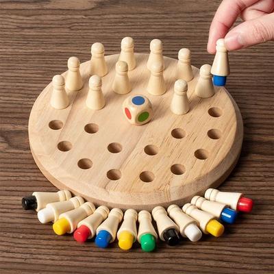 Inspired Living Montessori Color Match Stick Chess Board Game For Kids Wooden Memory Matching Game & Cognitive Learning Puzzle Montessori Color Match Stick Chess Board Game For Kids Wooden Memory Matching Game & Cognitive Learning Puzzle