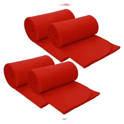 Betz 4 Stück Fleecedecken Kuscheldecken Größe 130x170 cm Farbe rot