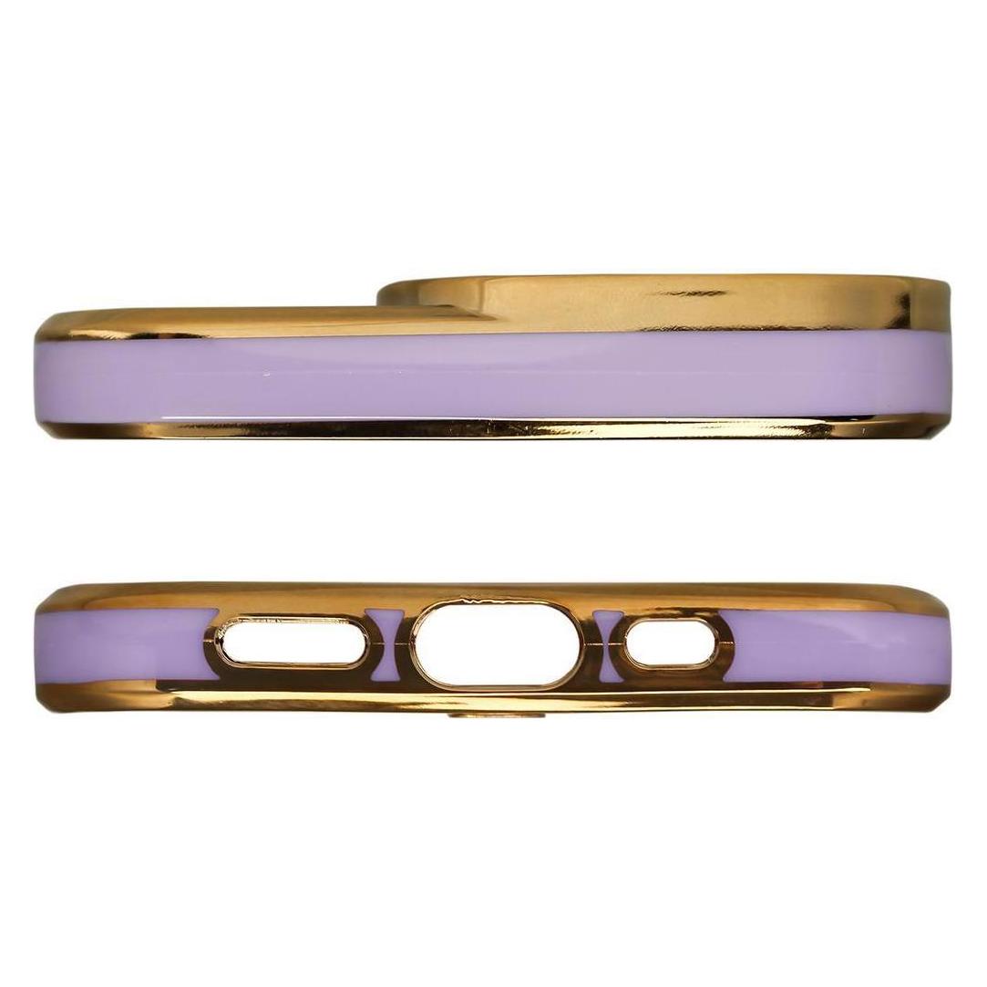 Hurtel Fashion Case für iPhone 12 Pro Gold Frame Gel Cover Lila (Apple iPhone 12 Pro) (1404978613)