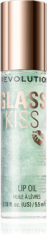 Revolution Glass Kiss shimmering oil for lips shade Pixiedust Green 5.5 ml