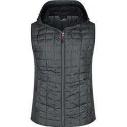 James & Nicholson Damen Hybrid Strickfleece Gilet Bodywarmer JN767 grey melange/anthracite melange S