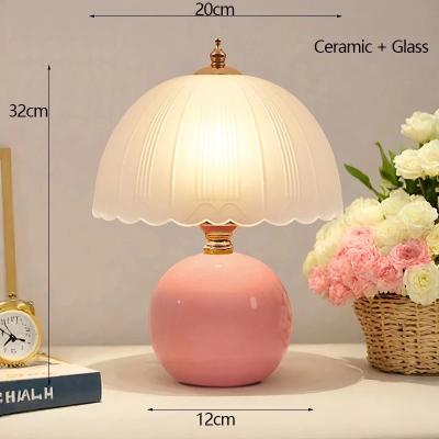 Uplift Picks Modern Ceramic Glass Bedside Table Lamp For Cozy Warm Reading Spaces pink au