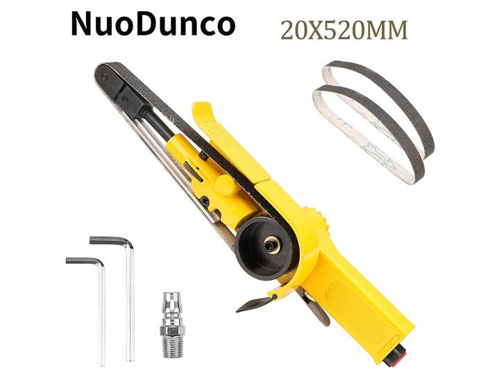NuoDunco-Ponceuse à bande pneumatique 20x520mm, machine à polir à grande vitesse pour ébavurage des coins en métal, meulage du bois